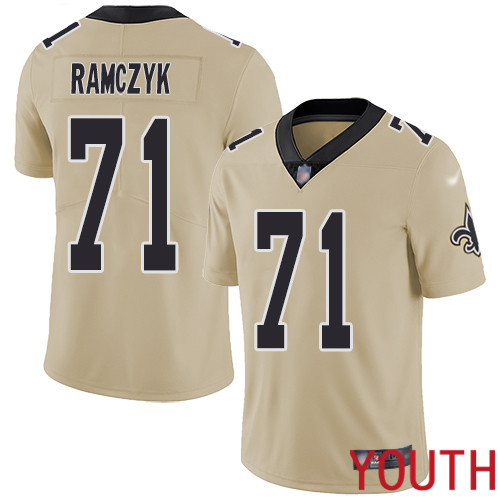 New Orleans Saints Limited Gold Youth Ryan Ramczyk Jersey NFL Football #71 Inverted Legend Jersey